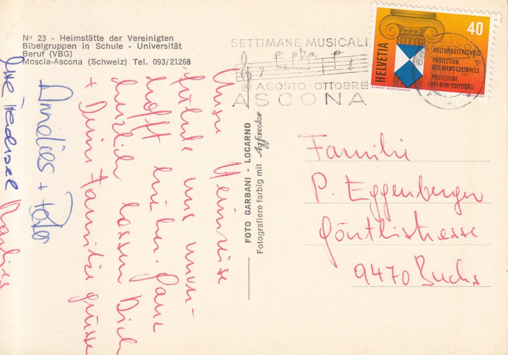 Cartoline postali: Moscia 1977 – Usato da Bürglen TG venduto da StampGraf 1