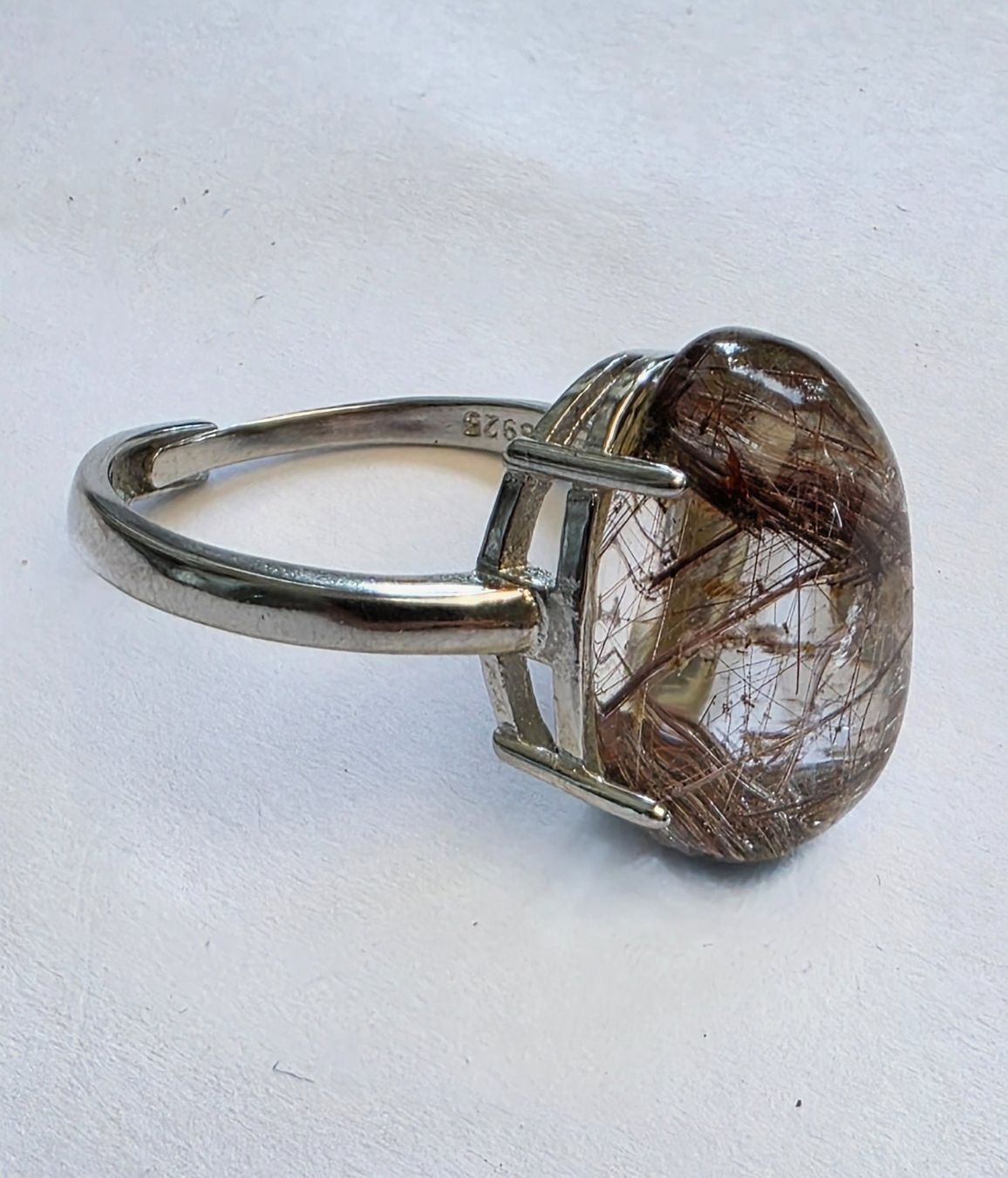 Anelli: Ring mit Rutilquarz in Silber Grösse anpassbar ca 60 – Nuovo (secondo la descrizione) da Zürich venduto da benedikt12 8