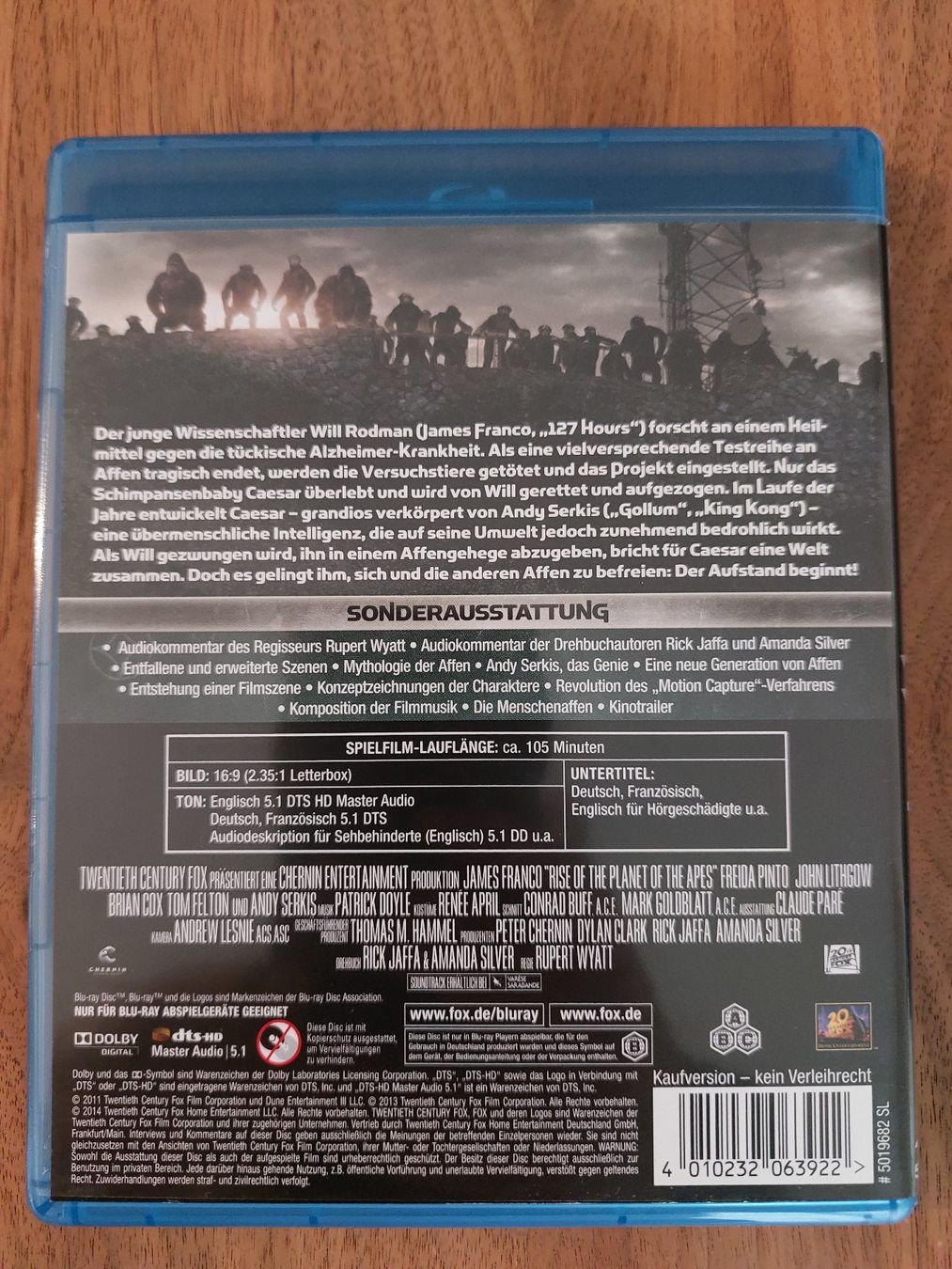 Alle DVDs: Blu Ray - Planet der Affen Prevolution – Gebraucht aus Rheinfelden von FilmAuktion 1