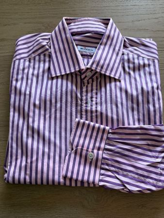 Kiton Herren Hemd gestreift, Grösse 40/15 3/4