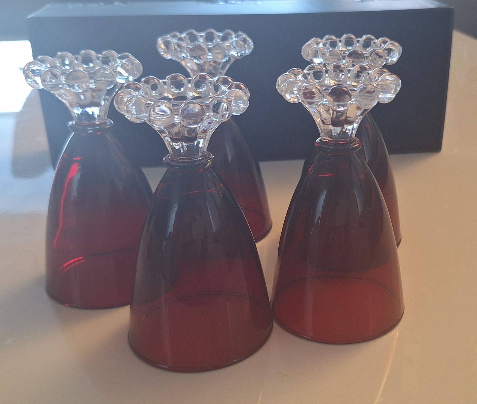 Bicchieri: Anchor Hocking "Royal Ruby" Boopie Gläser - USA 1960 – Usato da Horgen venduto da OlJaS 3