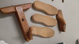 K..1 R) Alte Schuhmacher Holzform 3 Holzbode alles zusammen!