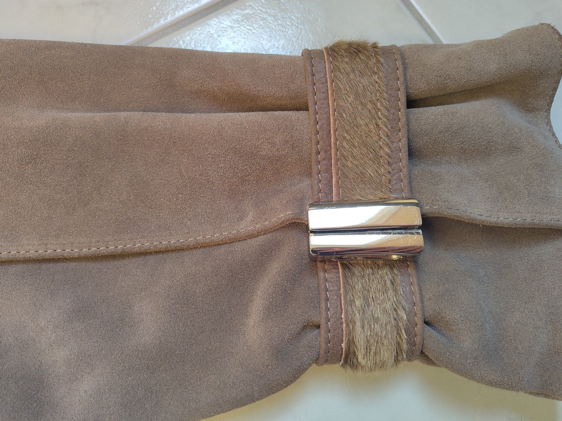 Borse da donna: Nardelli Clutch taupe/ hellbraun aus Echtleder – Usato da Arbon venduto da Franca1979 1