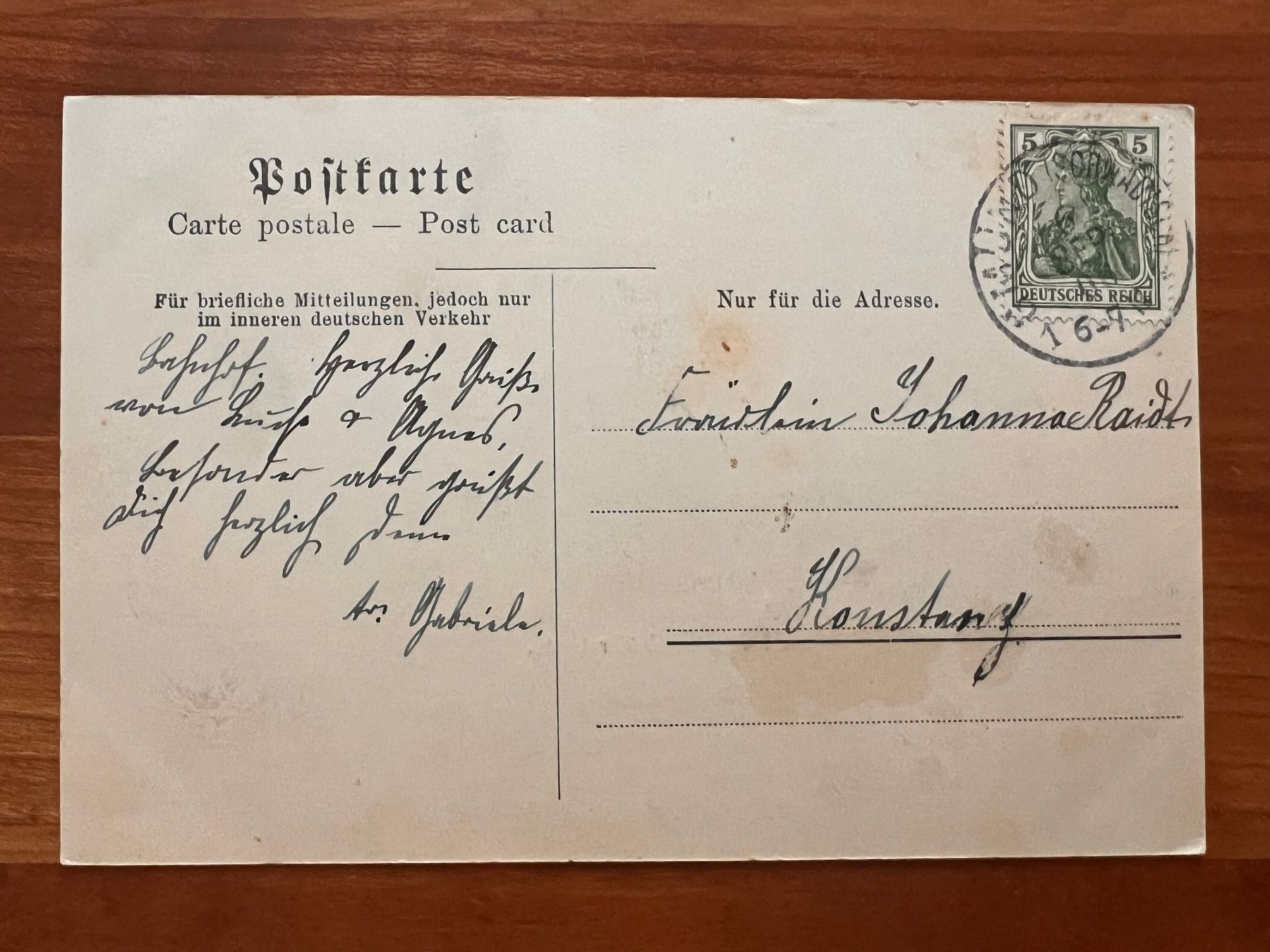 Cartoline postali: Postkarte Gmünd vom Lindenfirst 1906  (P540) – Usato da Hinwil venduto da Sidi4 1