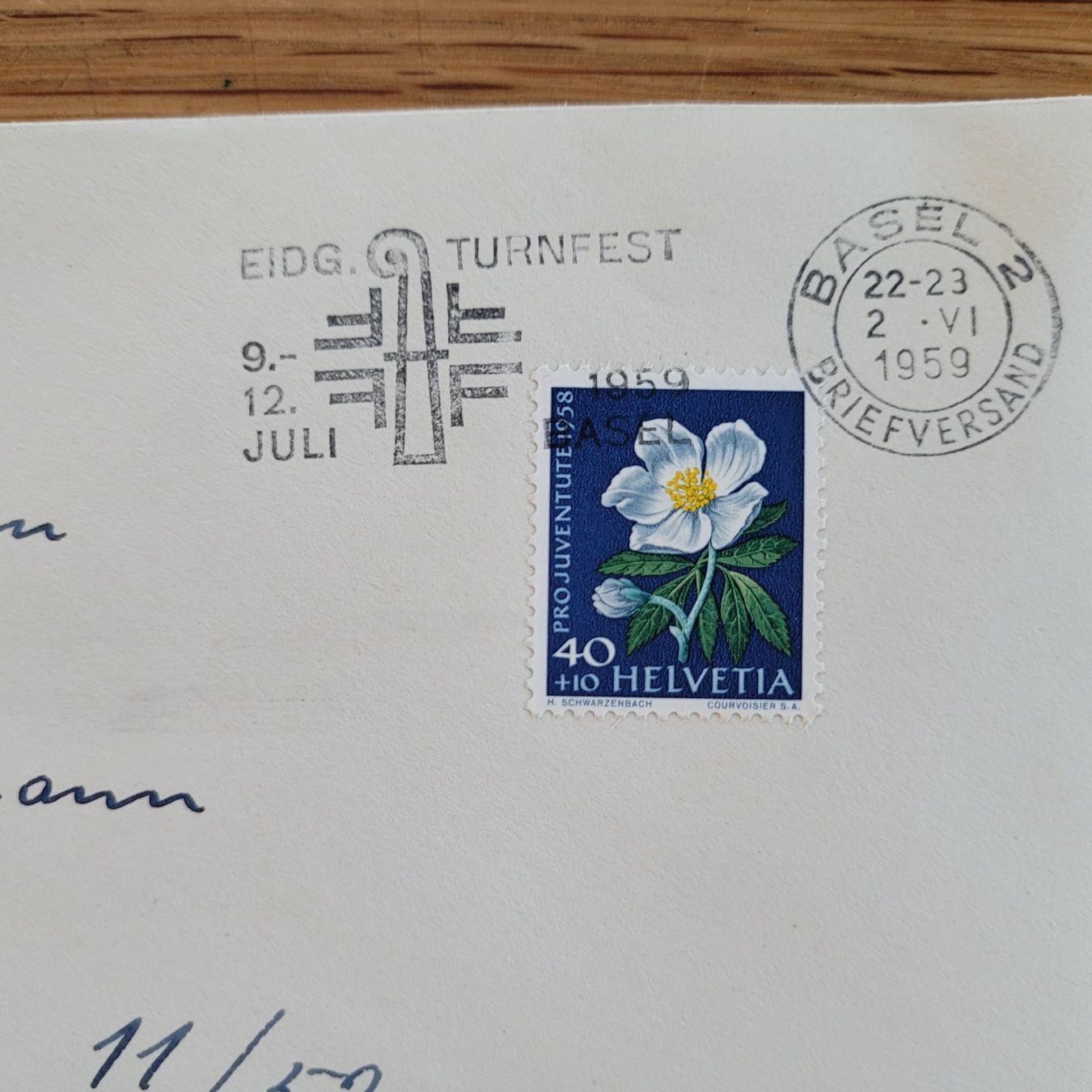 Tutti i francobolli: Brief Basel 1959 Pro Juventute Turnfest – Usato da Biel/Bienne venduto da Destockweb 1
