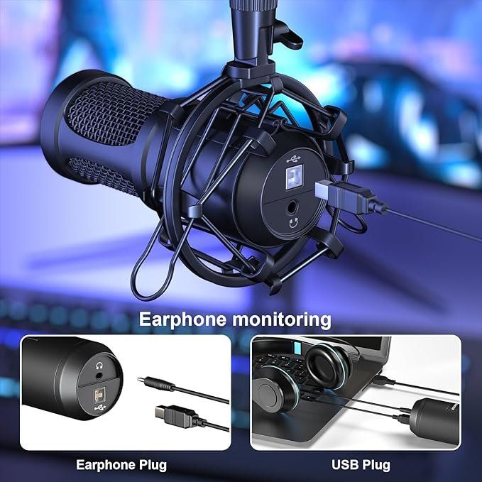 Microfoni: USB Mikrofon Podcasts Mikrofonsets mit Mikrofonständer – Nuovo e nell'imballaggio originale da Herisau venduto da Zevora 3