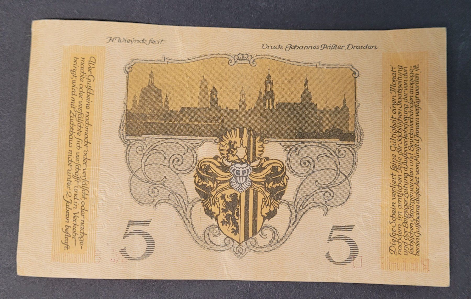 Banconote: 5 MARK / DRESDEN 1918 – Usato da Mumpf venduto da antonio_schweiz_961 1