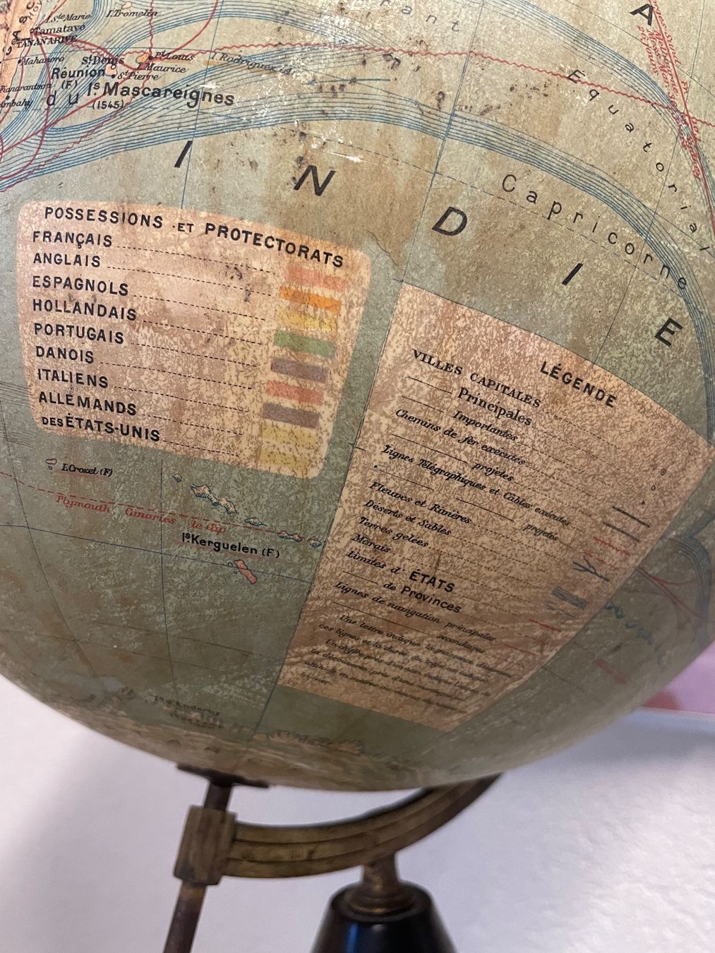 Altro in Decorazioni & Accessori: Globe terrestre J. Forest Paris, 1910-1915 – Usato da Le Landeron venduto da CharlieGilbert 5