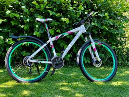 Jugend-Velo, weiss-pink-grün, Shimano Altus, top Zustand.