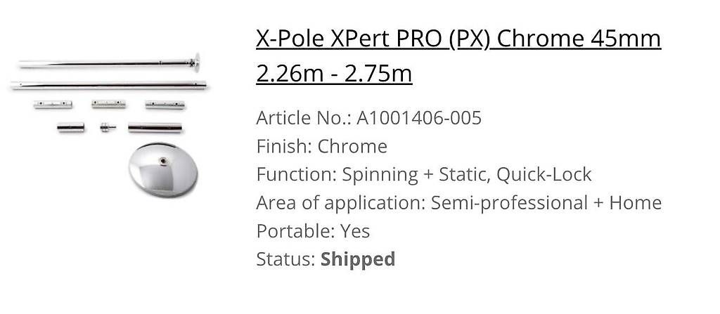 Hometrainer: Pole Dance - X-pole Xpert PRO PX 45 mm – Usato da Basel venduto da Gijione 2