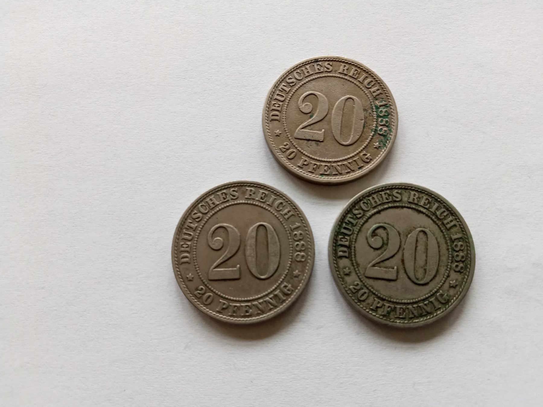 Tutti le monete: 1888 3 x 20 Pfennig – Usato da Niederried Interl venduto da Icespider