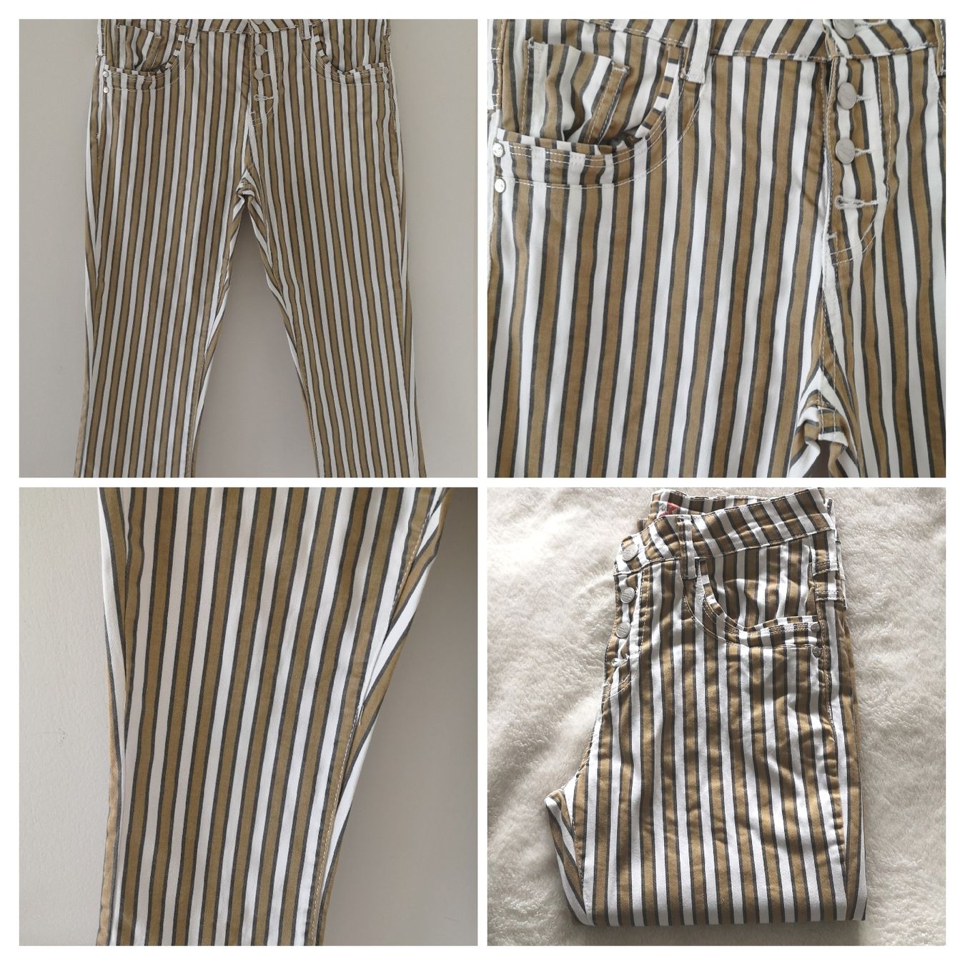 Hosen: 3/4 Hose beige gestreift 36 - Chicorée - Spendenaktion – Neu (gemäss Beschreibung) aus Unterkulm von Beljasch