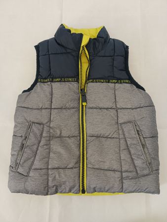 C&A Winter Weste Gr 92 Junge grau/blau oder gelb umkehrbar