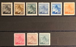 Tschechoslowakei 1945 Lindenblätter Set (9 Stk.)