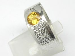 Vintage Designer Ring Silber 925 + MP Citrin Gr. 57+