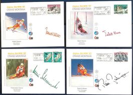 1987 Crans Montana Alpin SKI WM 87- 4 Briefe mit Autogramm