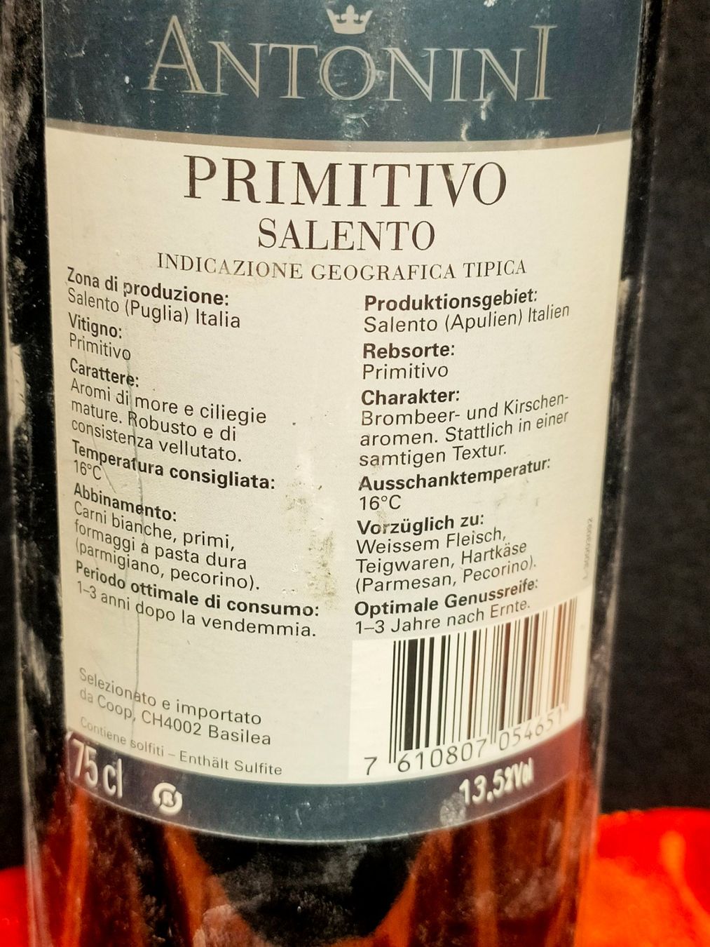 Vino: PRIMITIVO SALENTO 2008 – Nuovo (secondo la descrizione) da Genève venduto da Leboucheoreilles 3