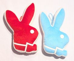 2x Playboy Hasen Plüsch Figur ca.18cm