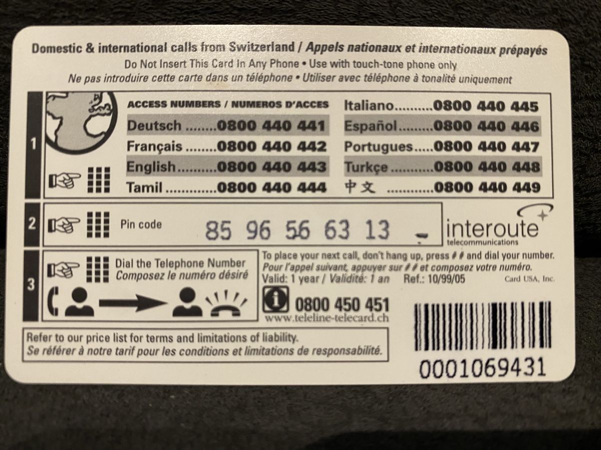 Cartes de téléphone: Teleline – D'occasion à Lausanne par babacard10 1