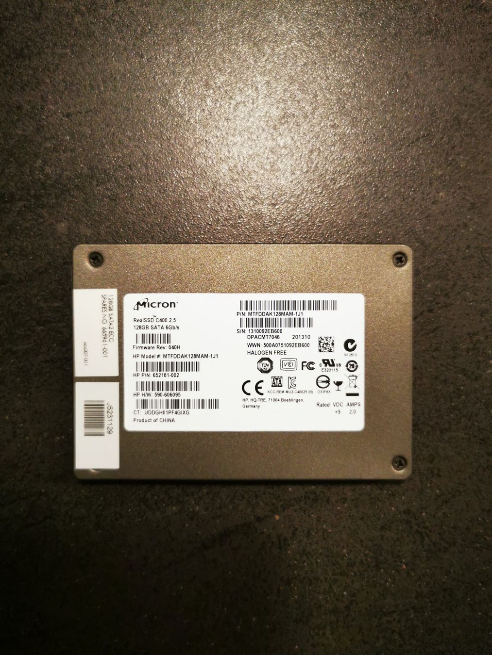 Dischi rigidi: SSD Micron de 128GB, format 2.5" – Usato da Tramelan venduto da Fabb