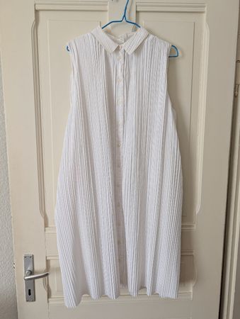 COS Kleid Weiss, Sommerkleid mit Falten Gr.42