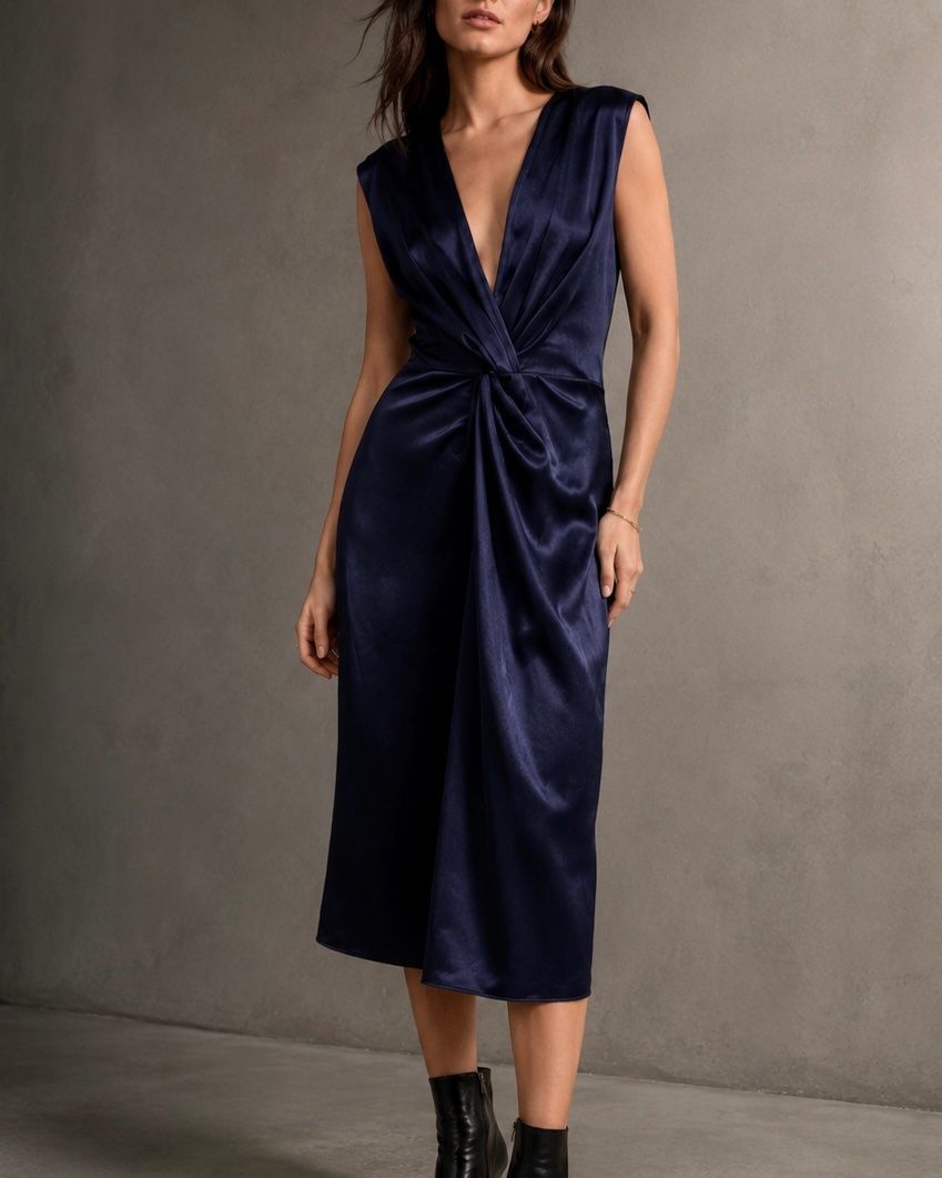 Vestiti: Sid Neigum Twist Front Hammered Satin Dress - Gr. S – Nuovo e nell'imballaggio originale da Illnau venduto da Monkky