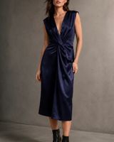 Sid Neigum Twist Front Hammered Satin Dress - Gr. S