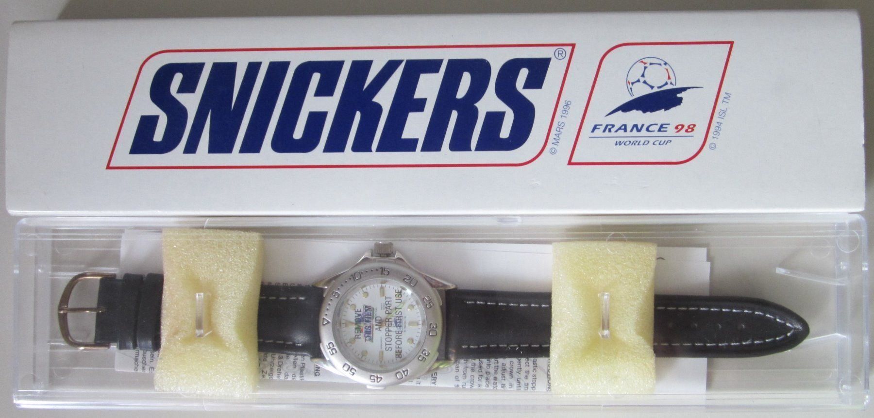 Orologi: WORLD CUP SNICKERS UHR von 98-Frankreich – Nuovo e nell'imballaggio originale da Grüningen venduto da ald_8cjy 2