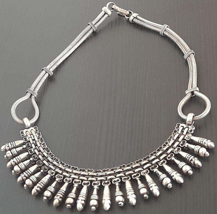 Collier Snake Argent Indien 200g - Longueur 45-47 Cm - Neuf Sans Emballage