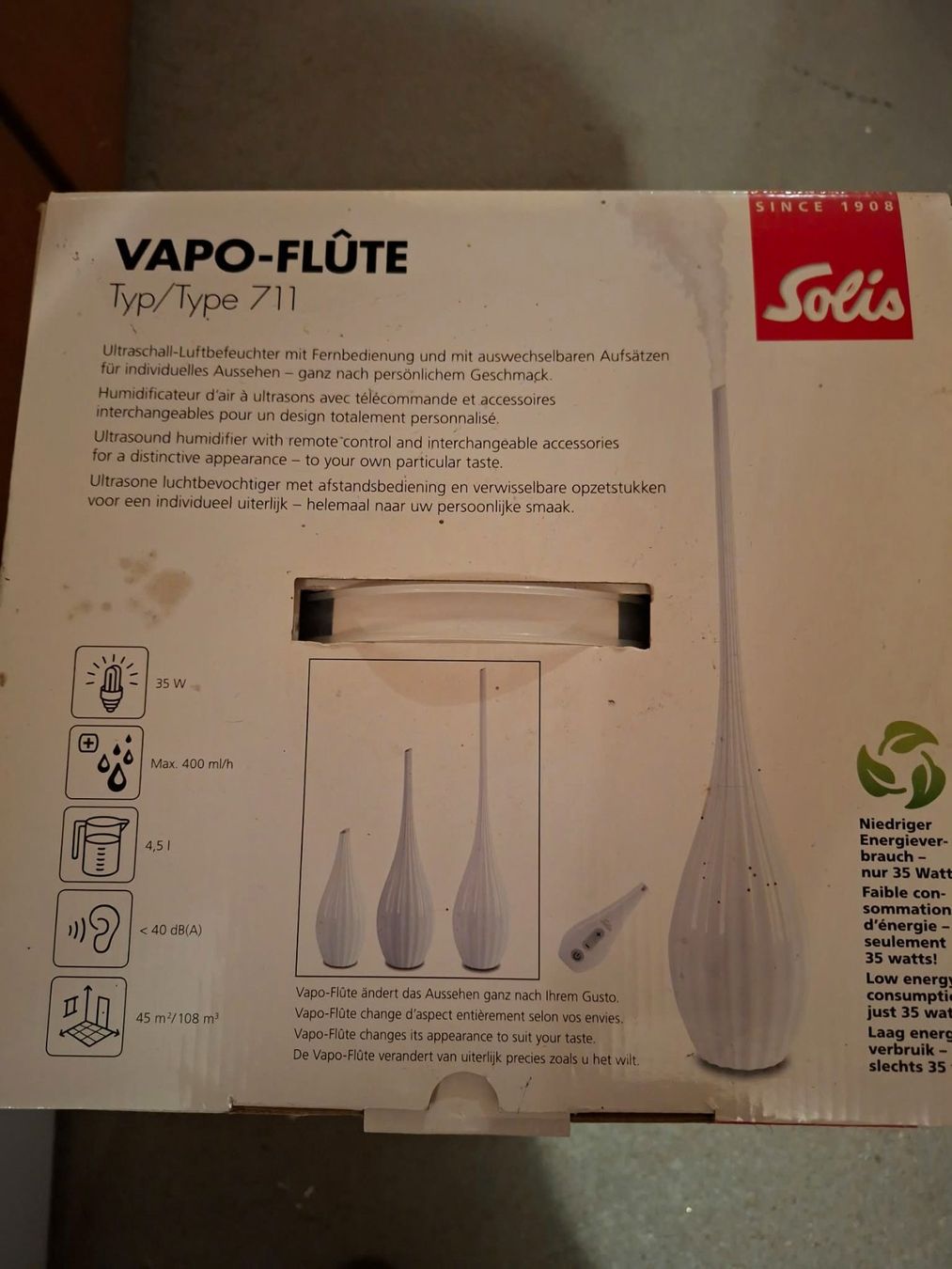 Solis Umidificatori d'aria: Vapo Flute Luftbefeuchter – Usato da Remigen venduto da cyrusvirus