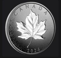 5 oz Silber/Rhodium Kanada Maple Leaf 2024 Münze