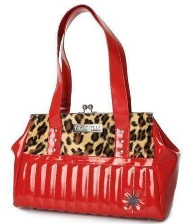 Lux de Ville Handtasche rot leo *NEU* Leopard