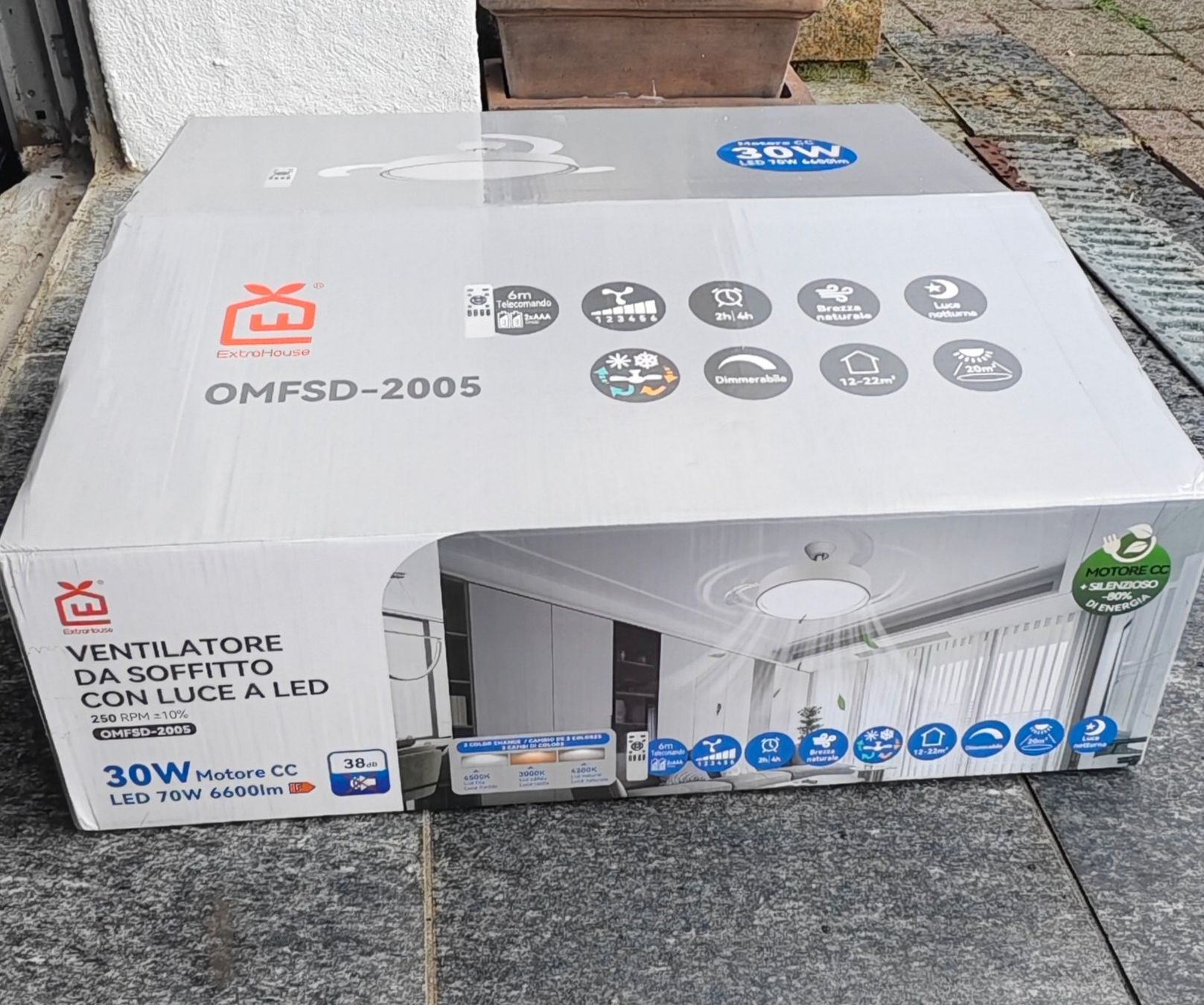 Ventilatori: Deckenventilator mit LED Licht OMFSD-2005 neu – Nuovo e nell'imballaggio originale da Lieli venduto da BRAYNY 1