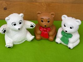 Bankspardosen 1x Raiffeisen Braunbär und 2x TKB Eisbär