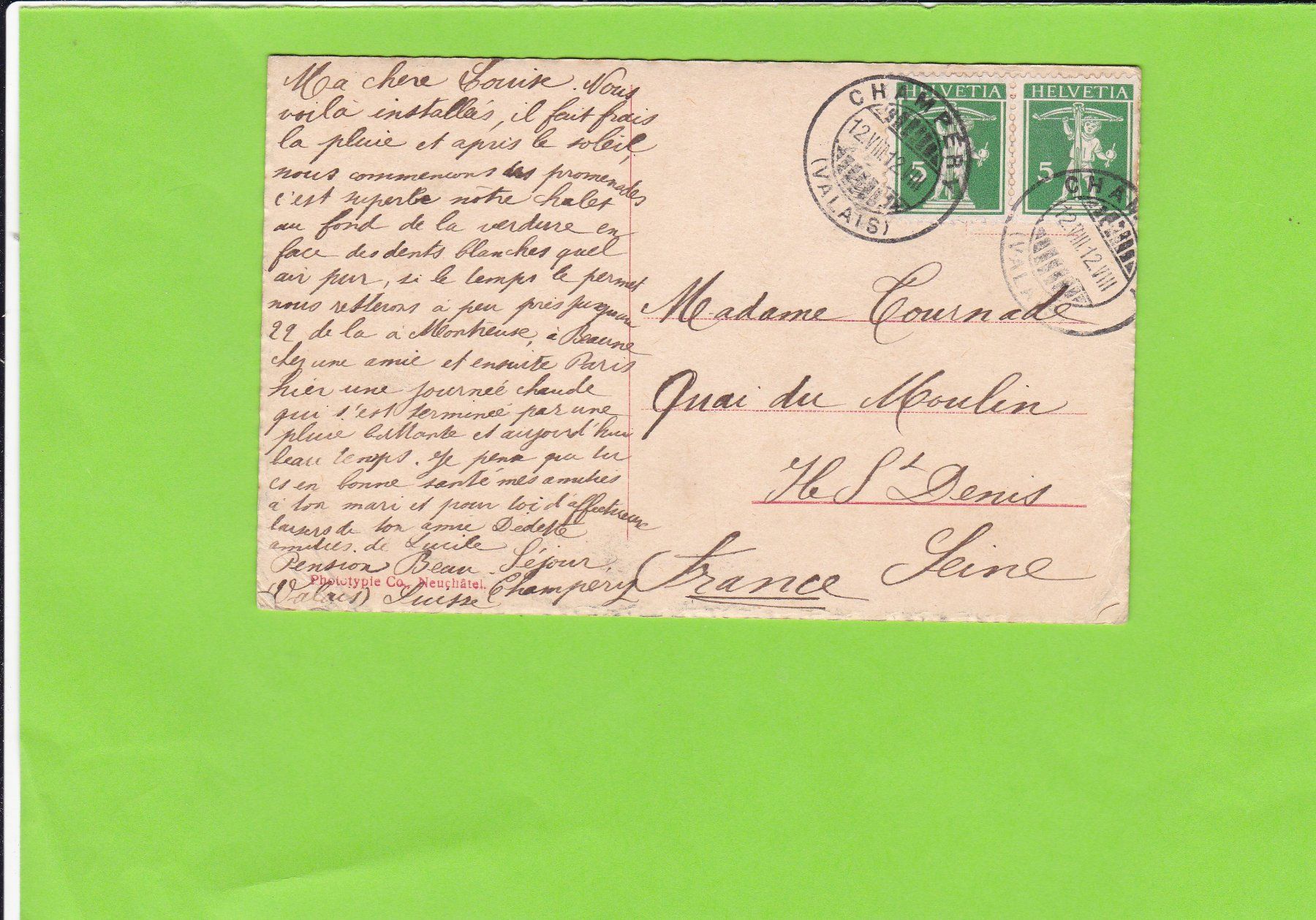 Cartoline postali: Champéry – Usato da St. Peterzell venduto da neckertal 1
