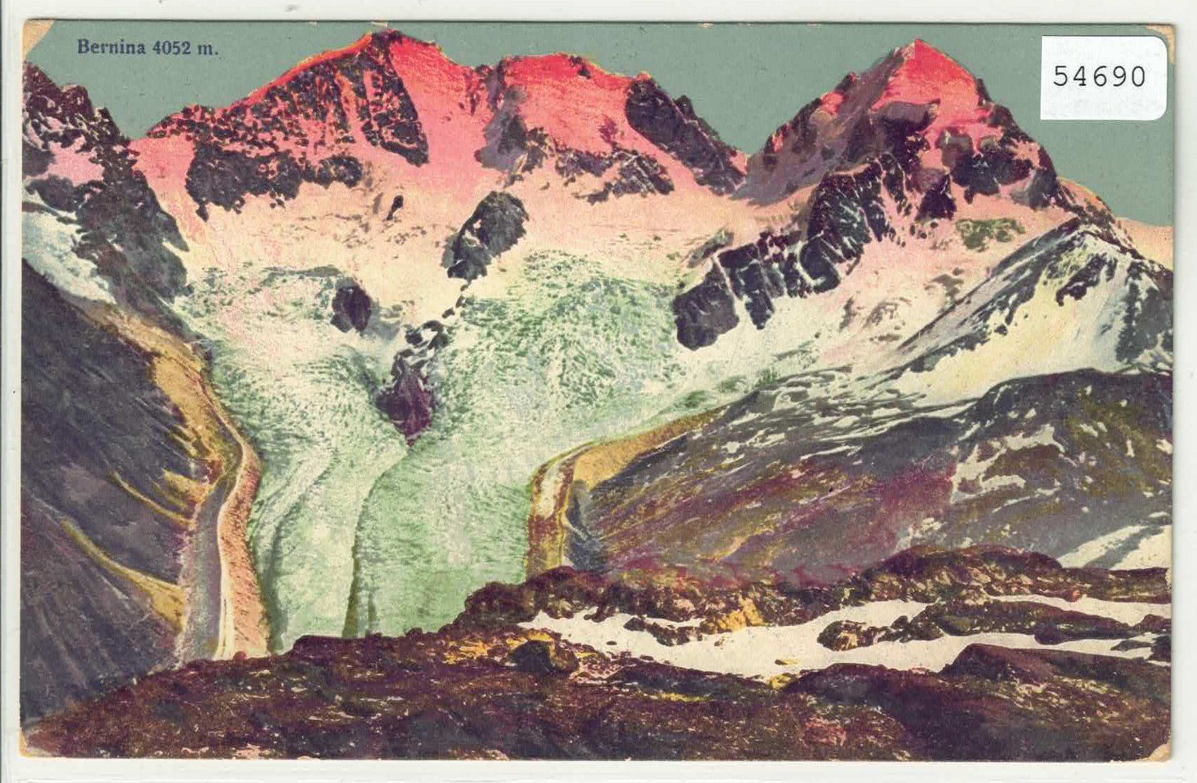 Ansichtskarten: Bernina mit Gletscher - Litho – Gebraucht aus Ettingen von Kartenplanet