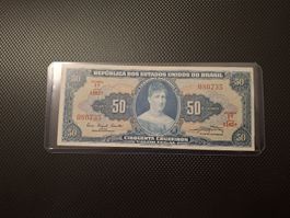 Banknote Brasil 50 Cruzeiros.
