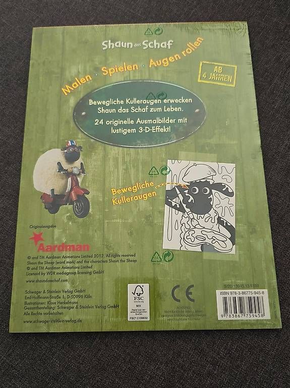Libri: Shaun das Schaf Malblock – Nuovo e nell'imballaggio originale da Otelfingen venduto da Schlaedde 1