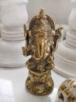 🤩GANESHA STATUE GOLD ANTIK AUS MESSING