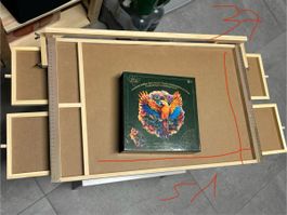 Table Puzzle Puzzletisch inclinable et éclairage LED tiroirs