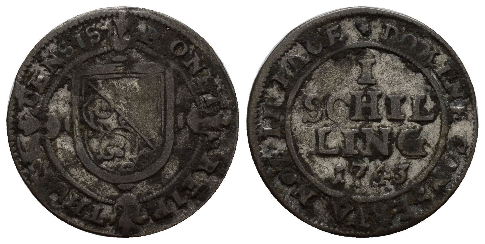 Tutti le monete: Zürich Schilling 1743 /2279 – Usato da Trimbach venduto da Solothurn1