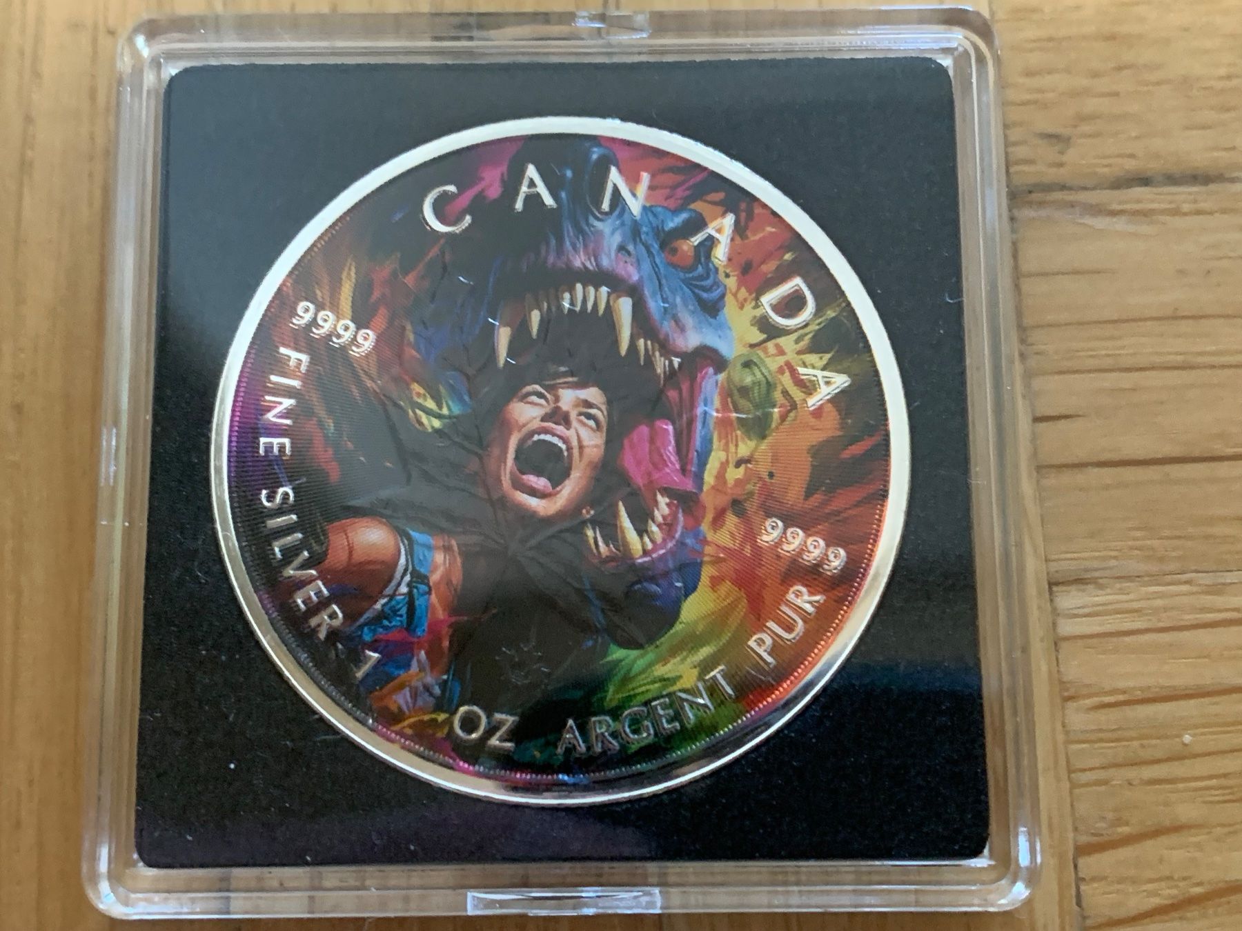 Tutti le monete: Dino Attack 2025 Maple Leaf 1oz SILBER -COLOR-EDITION /OVP. – Nuovo e nell'imballaggio originale da Wetzikon ZH venduto da Nicki6 2