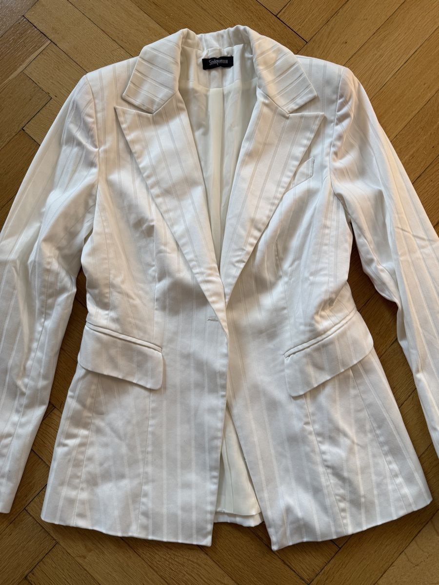 Jacken: Veste blanche de tailleur / blazer rayé Sinequanone T.38 – Gebraucht aus Lausanne von Stephaniesdressing 1