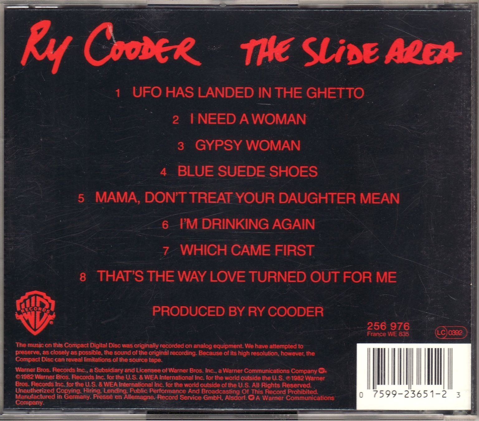 CD: Ry Cooder – The Slide Area – Nuovo (secondo la descrizione) da Boussens venduto da catfood01 1
