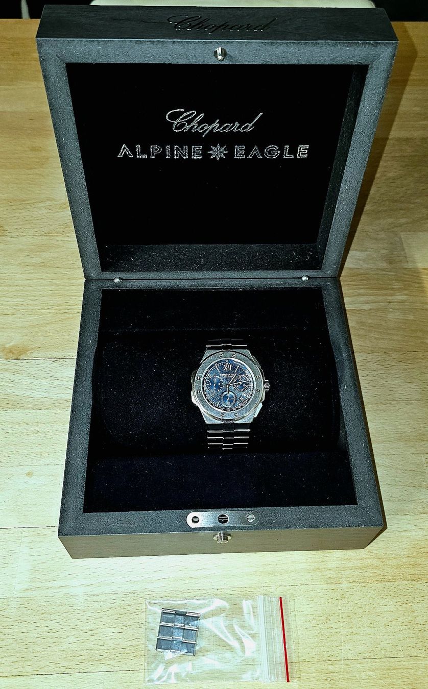 Chopard Orologi: Chopard Alpine Eagle XL Chrono, Lucent Steel, Full Set – Usato da Schliern b. Köniz venduto da Deiv77 7