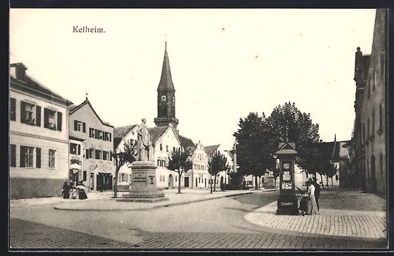 Cartoline postali: Kelheim, Strassenpartie mit Wettersäule – Usato da Berlin venduto da bartko-reher