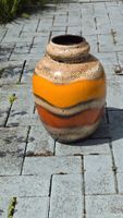 Bomben Keramik Vase, 70er Jahre Design, orange-braun