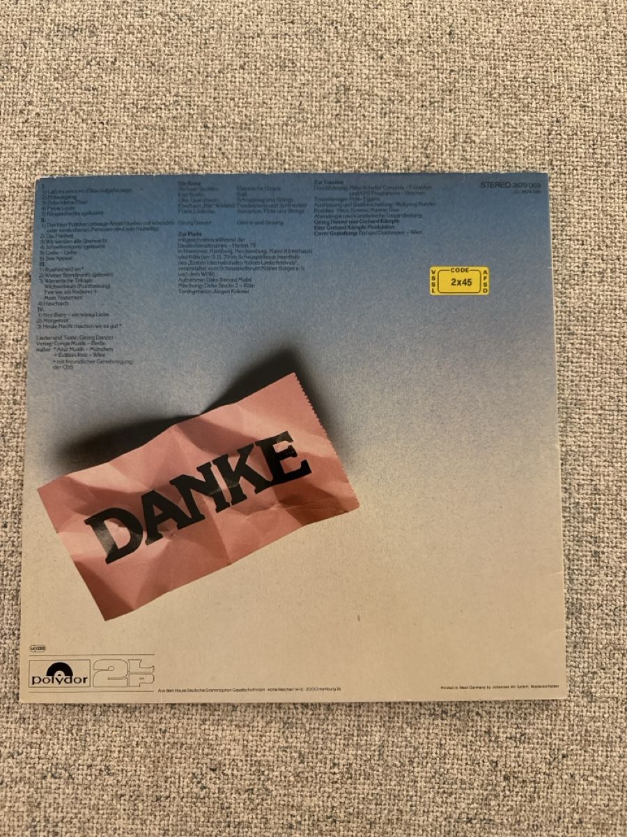 Dischi in vinile: Georg Danzer - Live! - Doppel LP - 70s – Usato da Rorbas venduto da BlackstarRecords 1