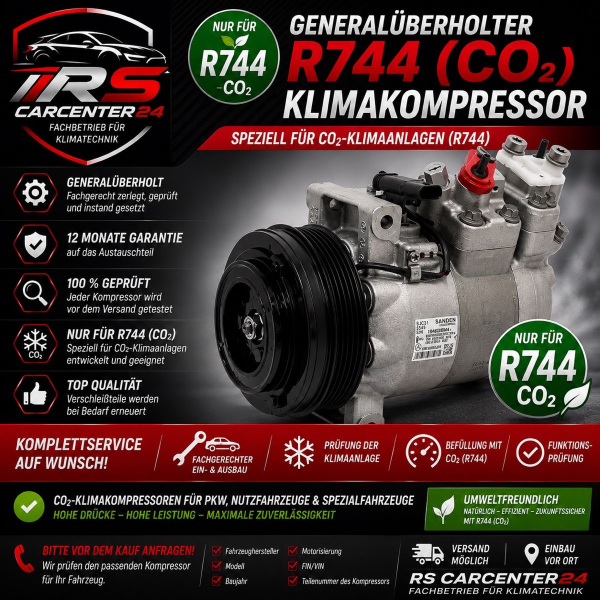 Tutti pezzi di ricambio auto: Generalüberholter R744 Klimakompressor CO2 R744 – Usato da Luzern venduto da Christian-07