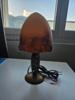 VINTAGE TISCHLAMPE CHAMPIGNON PATE DE VERRE FRANKREICH 70ER